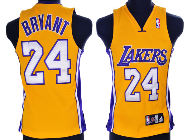 NBA Kids Los Angeles Lakers 24 Kobe Bryant Authentic Yellow Youth Jersey